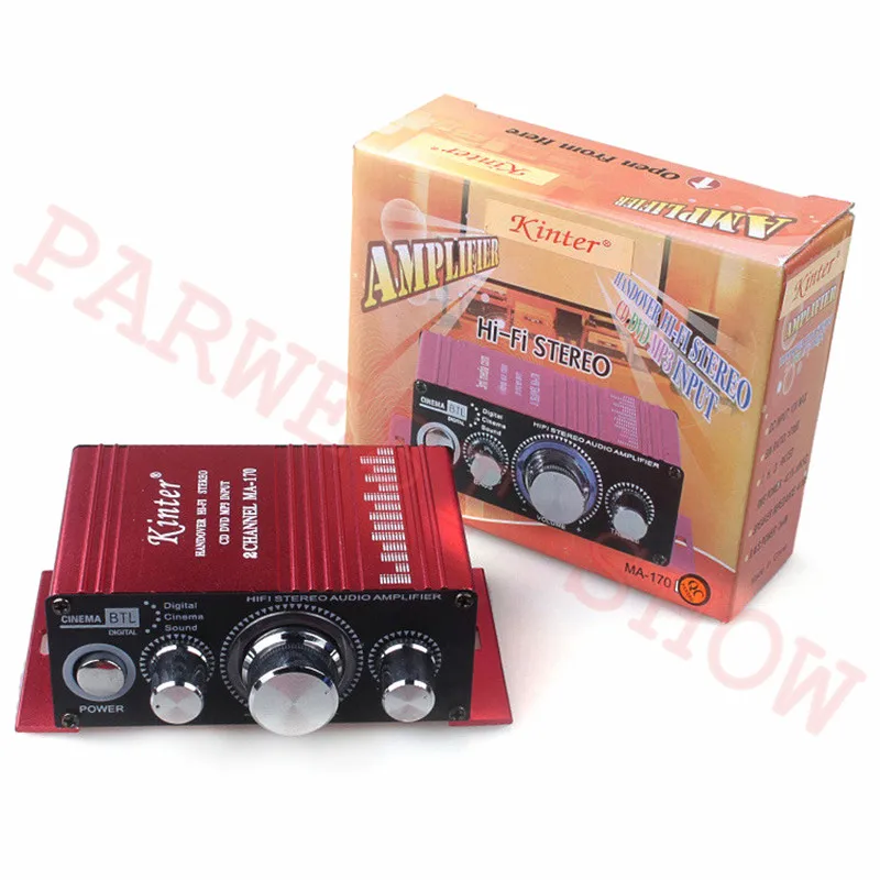 

Free shipping 1 PC/Lot MA-170 2 channel 12V Hi-Fi Stereo Amplifier Booster For mp3 iPod Car Boat Arcade Cabinet Power Amplifier