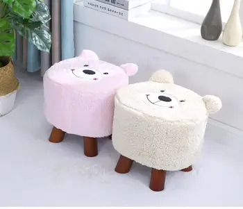 

Solid Wood Household Stools Small Bench Cute Animal Stool Cartoon Sofa Creative Fashion Shoes Bench Stool