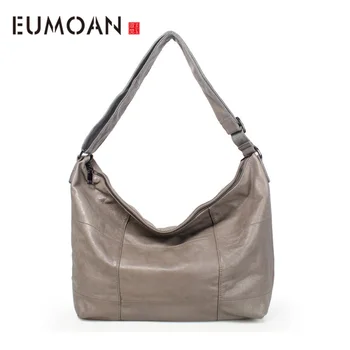 

EUMOAN New ladies leather leather handbags shoulder bag female neutral Messenger bag large capacity female package