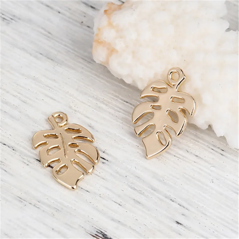 DoreenBeads модные цинковые подвески из сплавов лист золота для самодельных ювелирных изделий Компоненты 19 мм x 13 мм(4/"), 4 шт