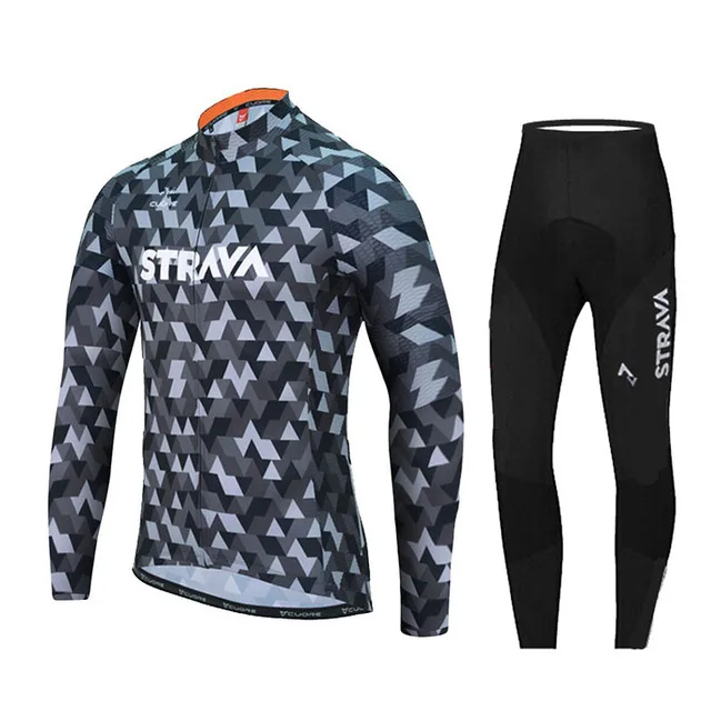 strava длинный рукав Велоспорт Джерси Набор Триатлон go pro roupa de одежда для велоспорта ciclismo hombre maillot ciclismo Велоспорт - Цвет: C1