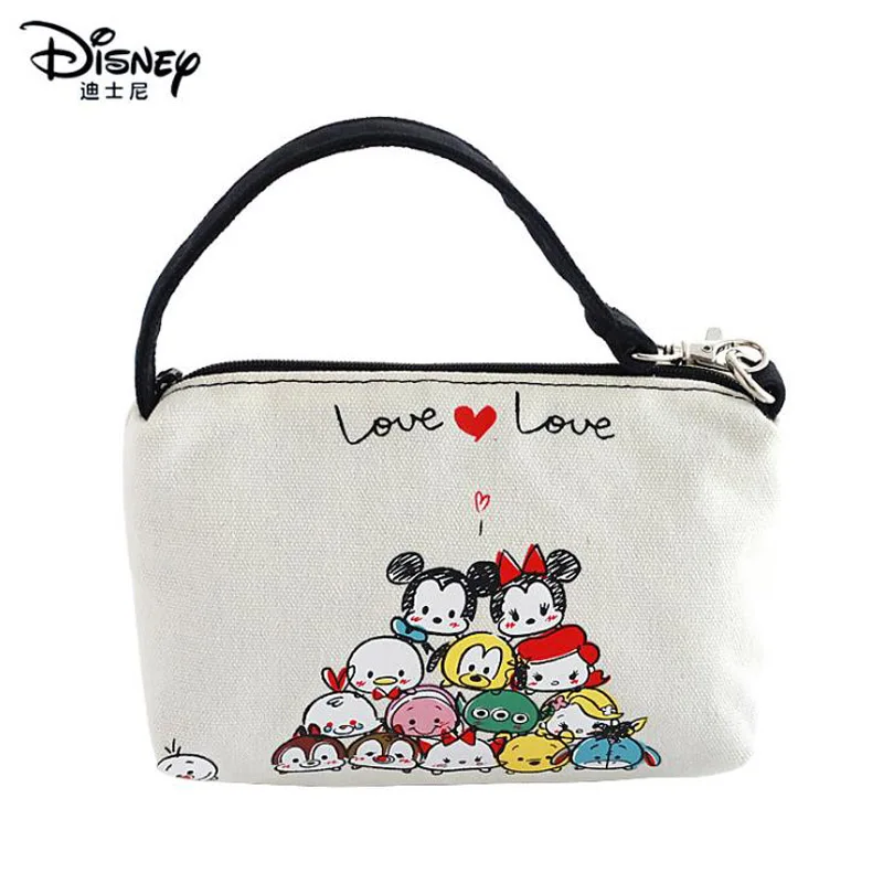 

1 pc Disney handbag Mickey Minnie Mouse portable cosmetic make up bag multi-purpose storage tsum cartoon coin purse girls gift