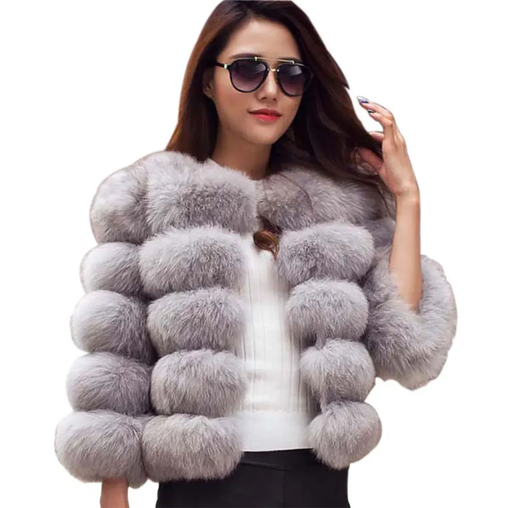 High Quality Luxury Oversized Faux Fur Coat for Women  Coats and Jackets Women puffer coat with fur hood