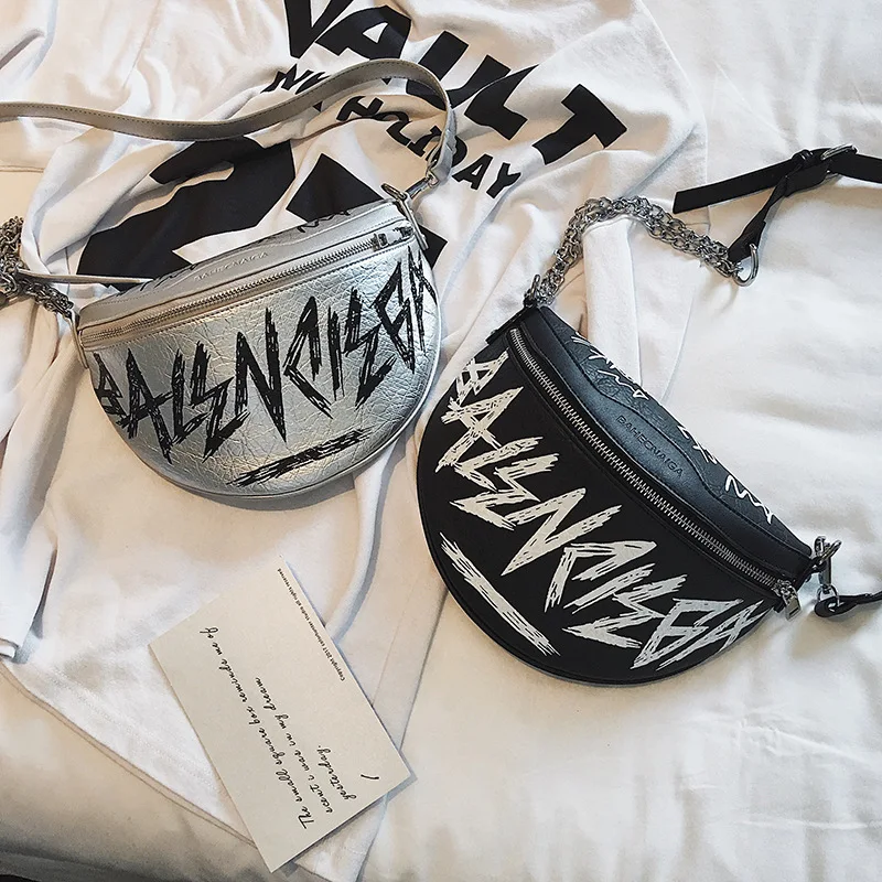 

-Fashion Graffiti Lettered Wallet Men And Women Oblique Chest Pack Multi-functional WOMEN'S Bag
