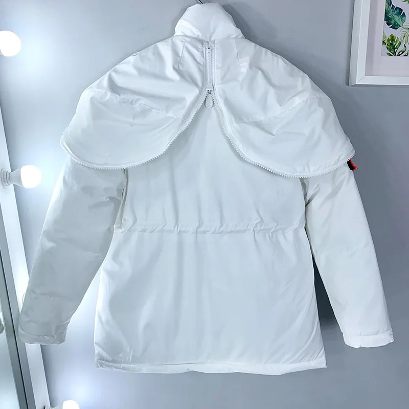 Abrigos Mujer Invierno Новое поступление размера плюс 3XL парка короткая хлопковая стеганая куртка с капюшоном теплая зимняя куртка Женское зимнее пальто - Цвет: White