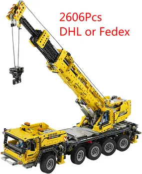 

Technic series Motor Power Mobile Crane Mk II Car Model Building Kits Blocks Bricks Compatible 42009 Toys for Children