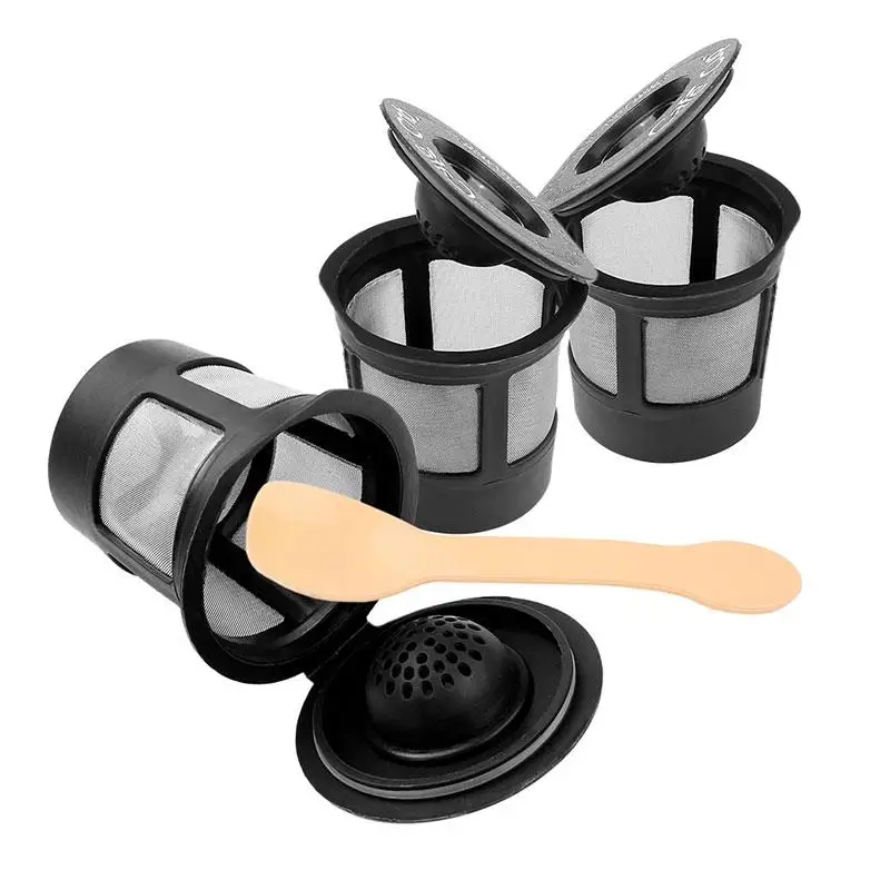 

3Pcs/set Coffee&Tea Pod Filters Compatible for Keurig Cup Coffee System Reusable Coffee Filter With A Coffee Spoon
