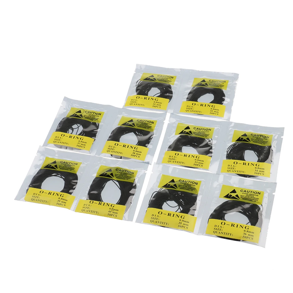 500 pcs 0.8mm Rubber Watch Gasket Kit Washers O-Ring Back Case Seals 31-40mm Watch Repair Tools Kit