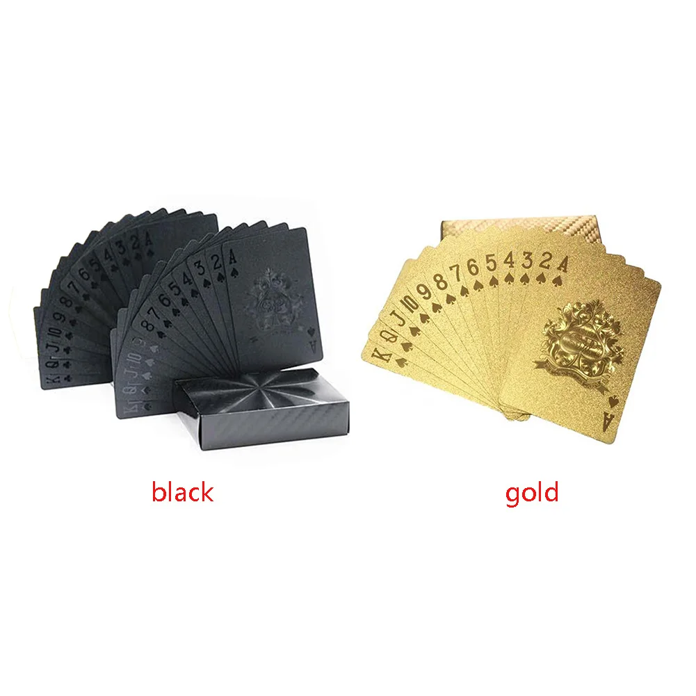 Playing Cards Tools Waterproof Golden Poker Black Playing Cards Collection Black Diamond Poker Cards Gift Standard#125