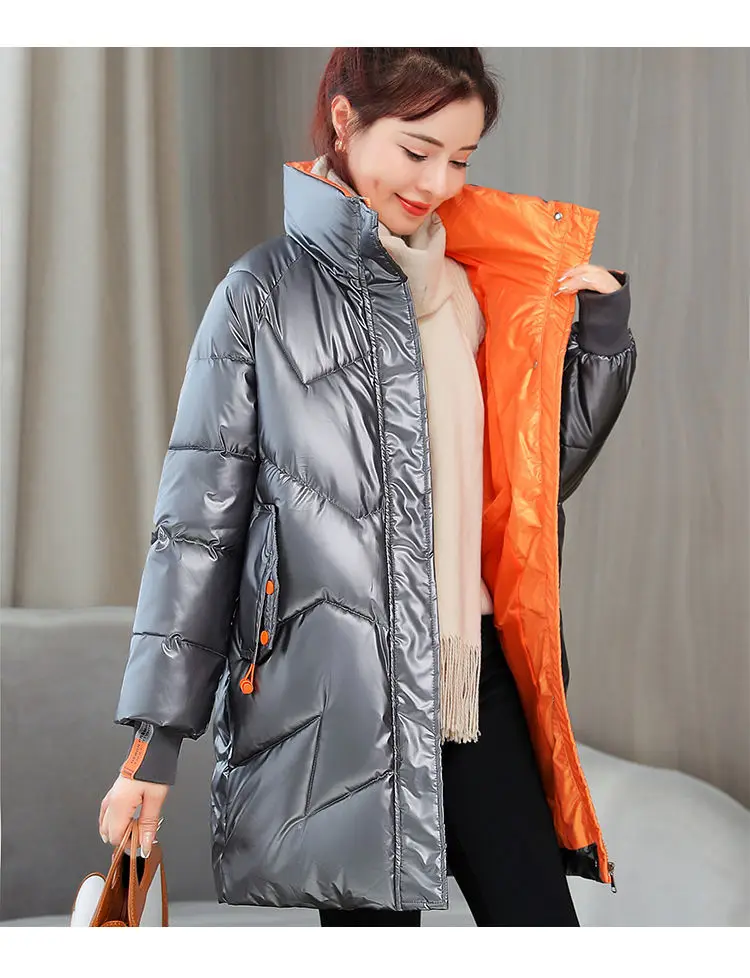 Winter Jacket Women 2021 New Glossy Down Cotton Coat Winter Warm Down Jacket Parkas Thick Warm Cotton-Padded Coat Outwear Female Winter Jacket Women 2021 New Glossy Down Cotton Coat Winter Warm Down Jacket Parkas Thick Warm Cotton-Padded Coat Outwear Female