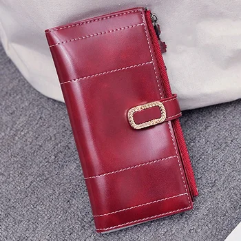

Women's Wallet Fashion Long Section Wallet Female Trend Purse Solid Color Card Hodler Soft PU Leather Coin Purse Phone Pouch