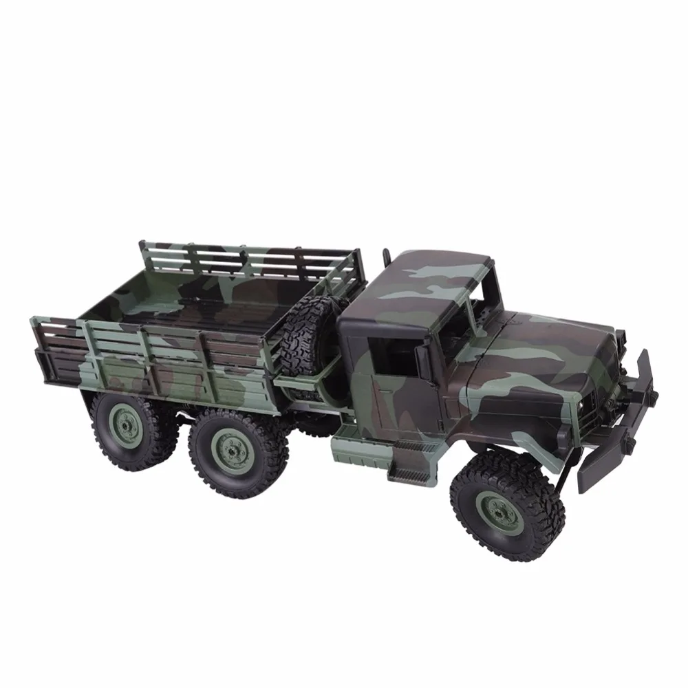 1/16 2,4G RC военный грузовик со светодиодный светильник Высокая скорость 15 км/ч с 130 щеткой мотора скалолазание гусеничный 6 привод модель автомобиля