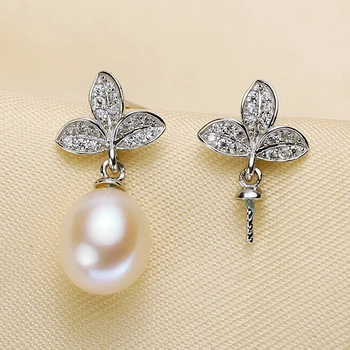 

Beautiful Earrings Mounts Findings, Earrings Settings Jewelry Stud Earrings Accessories for Pearls, Jade, Corals Beads Stones