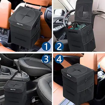 

Waterproof Folding Car Trash Bin Auto Organizer Storage Box Car Garbage Can Garbage Bag Bucket Trash Bag Cleaning Accessories