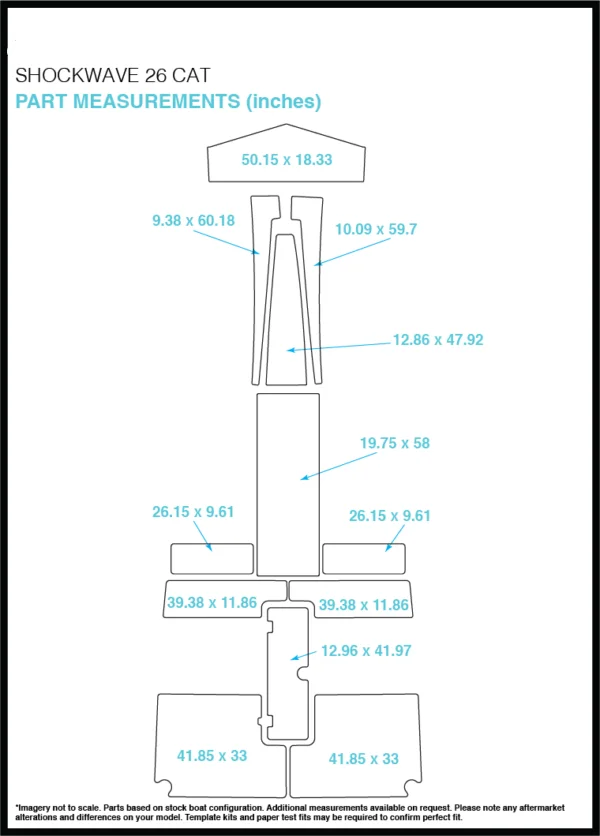 Shockwave 26 Cat Cockpit Pad лодка EVA тик настил 1/" 6 мм