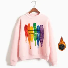 Для женщин гордость ЛГБТ любовь Win толстовки женский Harajuku Love Is Love»; толстовки с капюшоном для девочек Любовь лесби Радужная одежда