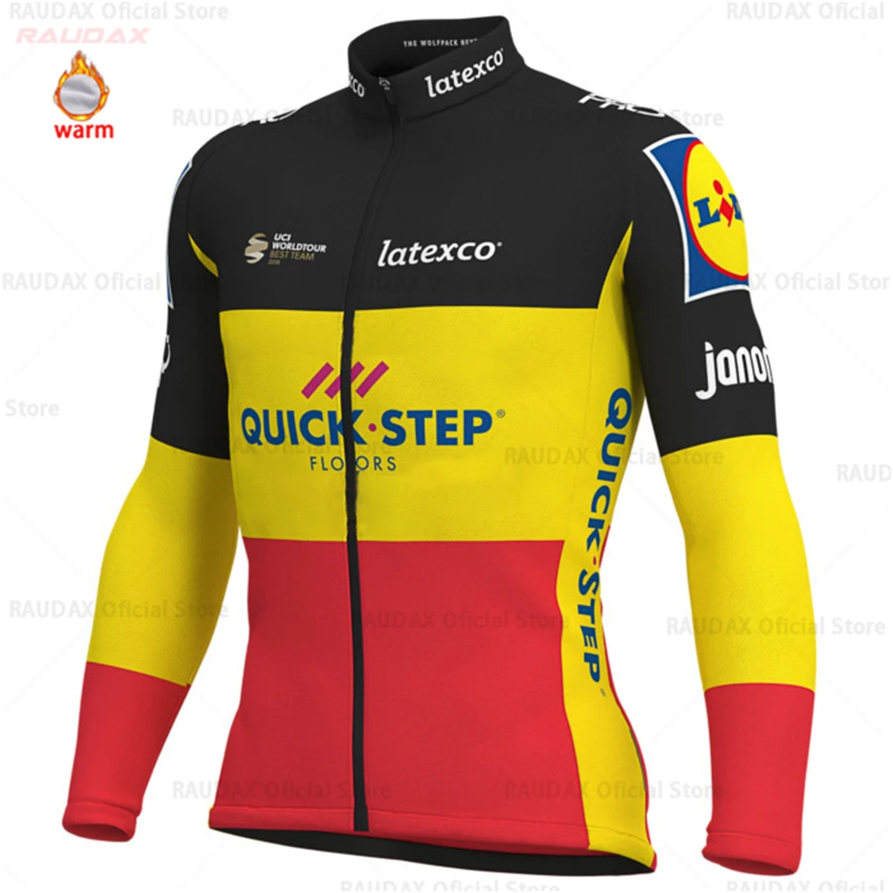 QUICK STEP Pro Team велосипедная Джерси, Зимняя Теплая Флисовая велосипедная одежда, набор велосипедных комбинезонов и штанов, MTB Ropa Ciclismo Maillot одежда