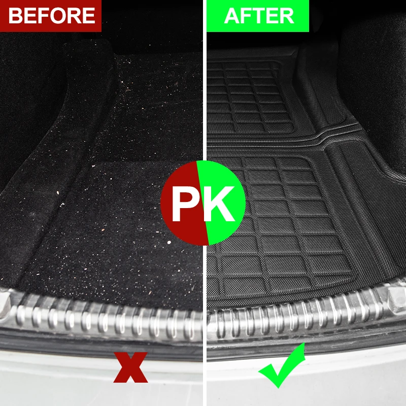 US $66.74 vxvb New For Tesla Model 3 2021 Accessories Car Trunk Model Three Mat Rear Cargo Tray Trunk Waterproof Protective Pads Accessory