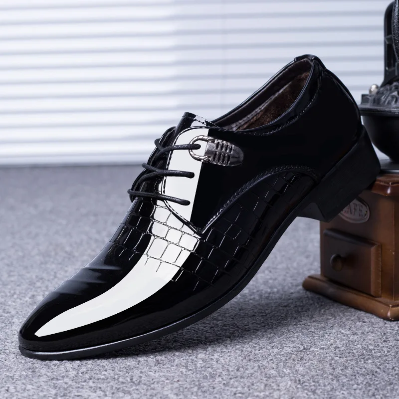 

Summer New Products Leather Shoes Men Business Formal Wear Bright Surface Pointed-Toe Casual Leather Shoes Korean-style Youth We