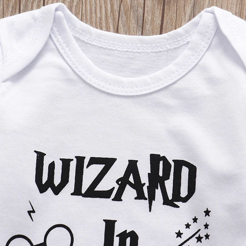 3PCS Sets Newborn Baby Boys Girls Clothes 2020 Summer Little Wizard Arrived Tops T-shirt+Halloween Pants+Hat Infant Baby Outfit baby clothing set red	