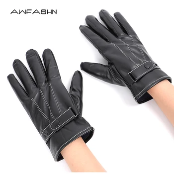 

2019 New Winter Ladies Leather Touch Screen Gloves Women Men Warm Full Finger Gloves Riding Windproof Gloves Plus Velvet Mittens