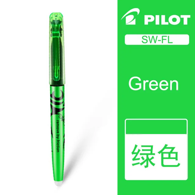green Пилот SW-FL Frixion стираемый маркер цветной маркер настольная книга студенческие канцелярские принадлежности 1 шт - Цвет: green