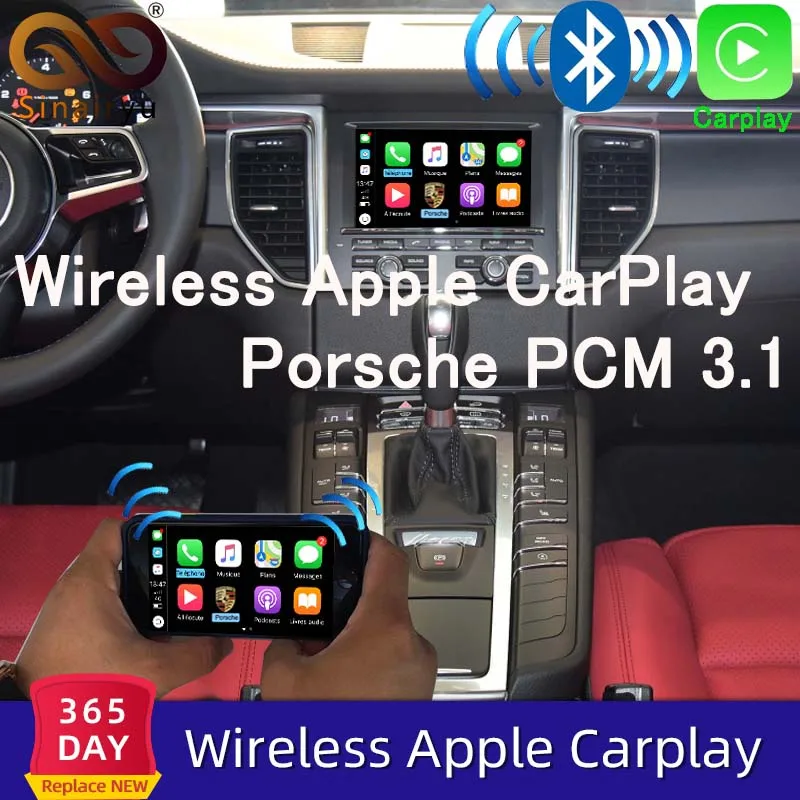 

Sinairyu WIFI PCM3.1 Wireless Apple CarPlay for Porsche Cayenne Macan Cayman Panamera Boxster 911 Android/iOS Mirroring/Auto