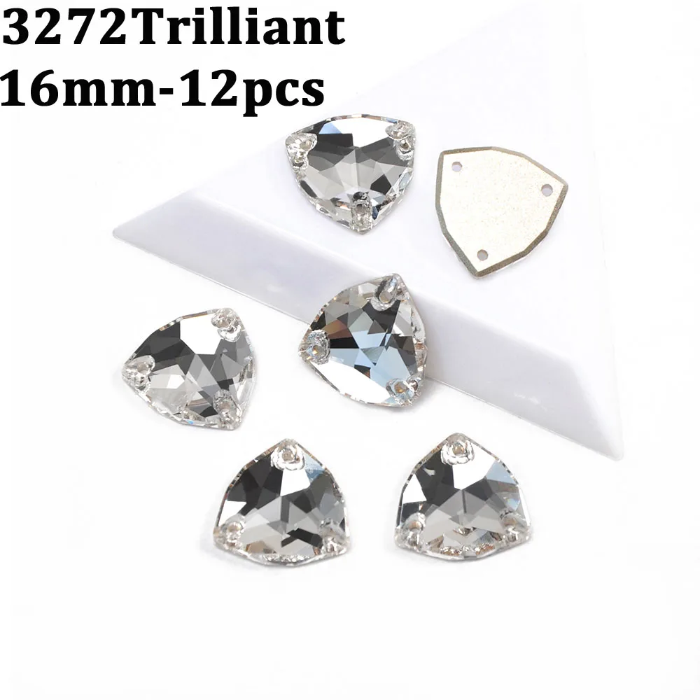Trilliant 12mm-20pcs CTPA3bI Кристалл высокого качества формы смешивания пришить на стеклянные стразы с отверстиями камень DIY свадебное платье украшение одежды - Цвет: Trilliant 12mm-20pcs