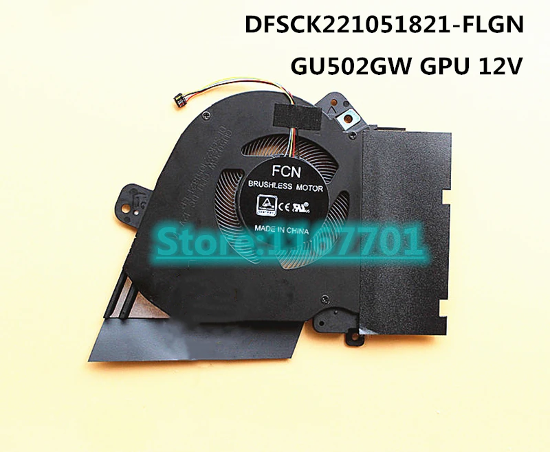 Ноутбук cpu/GPU охлаждающий вентилятор для ASUS ROG Zephyrus GU502 GU502GW DFS200912210T-FLG9 DFSCK221051821-FLGN DC12V 1A