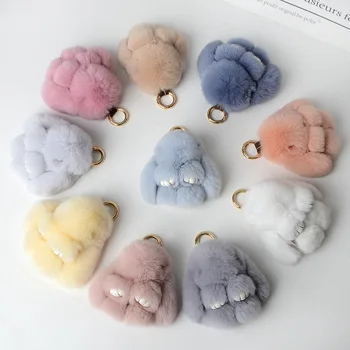 

Real Rabbit Mini Key Chain Women Fur Fluffy Cute Rabbit Key Chain Key Buckle Rabbit Fur Key Chains 2020 New Rabbit Fur Keyring
