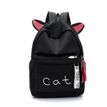 

2020 Cute Cartoon Cat Ears School Bags For Teenage Girls Nylon Backpack Schoolbag Women Famale Student Bookbag Mochila Escolar