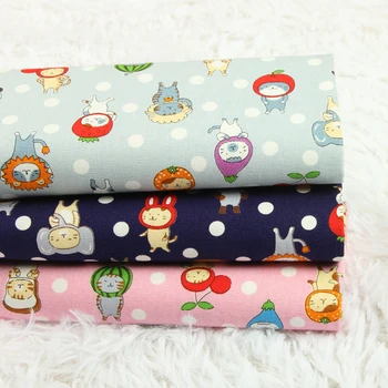 

110cm Wide Thicken Cotton Fabrics For Sewing Material Cartoon Cat Printed Handmade DIY Bag Cloth Cushion Patchwork 100% Cotton