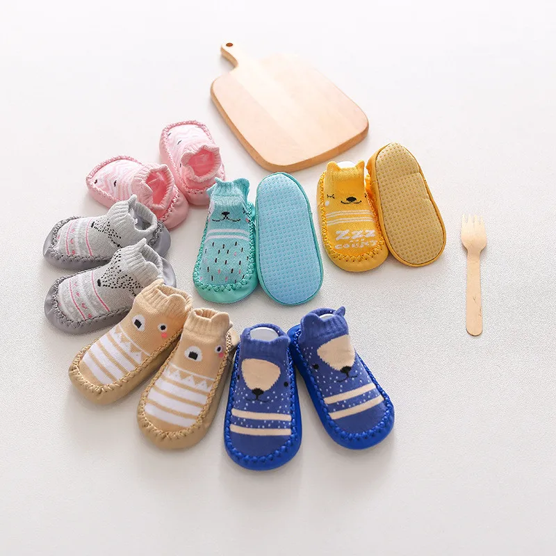 2022 New born Baby Socks With Rubber Soles Infant Baby Girls Boys Shoes Spring Autumn Baby Floor Socks Anti Slip Soft Sole Sock
