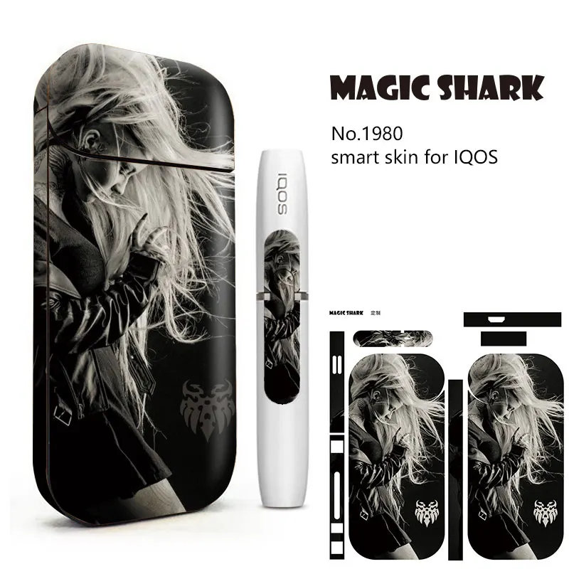 Чехол Magic Shark для IQOS черный белый ПВХ наклейки 2 4 Plus электронная сигарета горячая