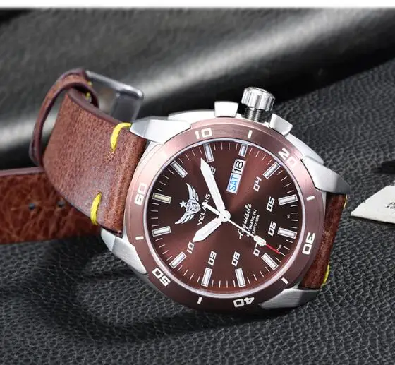 Автоматические часы Yelang Tritium T100 японские с 24 драгоценными камнями