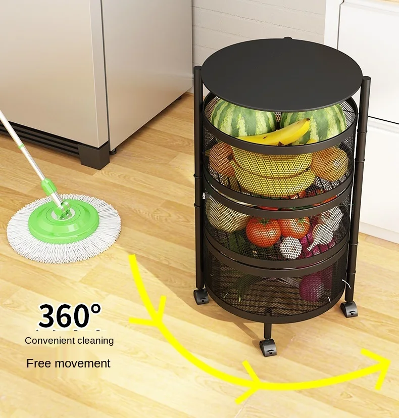 Cesta de almacenamiento para cocina, estantes multifuncionales para verduras y frutas, con cubierta, cajón para organizadores, caja duradera