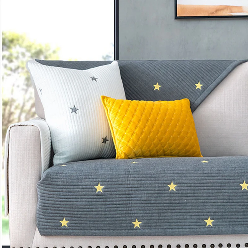 

Sofa Covers Couch Four Season Universal Sofa Cushion Towel Cotton Slipcover Sofa Cover Armrests Single/Two/Three Seat