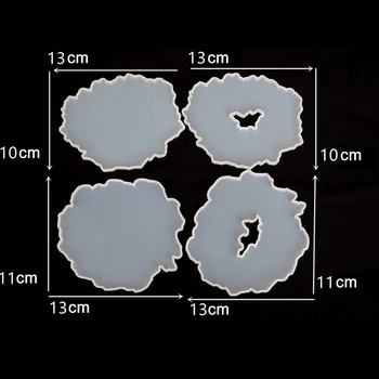 

Crystal DIY Epoxy Resin Mold Mirror Large Mold Tea Coaster Tea Tray Tea Set Holder Silicone Mold For Resin Jewelry Tools