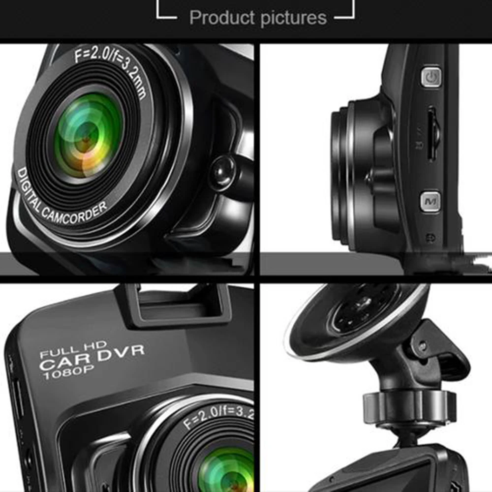 360 Вращение Дизайн 2 4 дюймов Автомобильный видеорегистратор рекордер 1080P HD