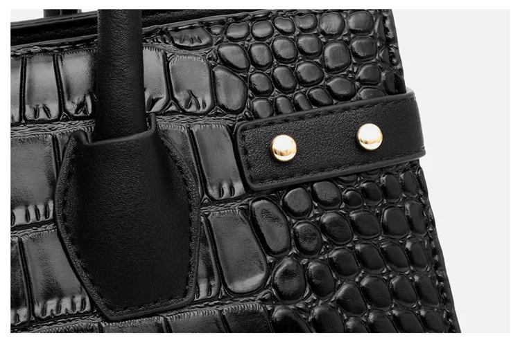 Ladies Crocodile Handbags for Women Luxury Designer Genuine Leather Crossbody Purses Cowhide Top Handle Office Tote Shoulder Bag (14)