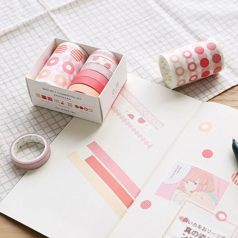 7 шт./компл. цветная Круглая Бумажная лента с узором Базовая Набор для руководства