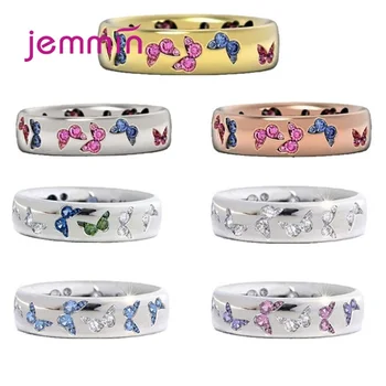 

Hot Sale 925 Sterling Silver Dazzling CZ Butterfly Open Finger Ring for Women Fashion Sterling Silver Jewelry Gift