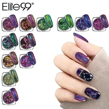 

Elite99 1g Chameleon Nail Powder With Sponge Stick Color-changing Nail Chrome Powder Chameleon Glitter Powder Nail Art Manicure