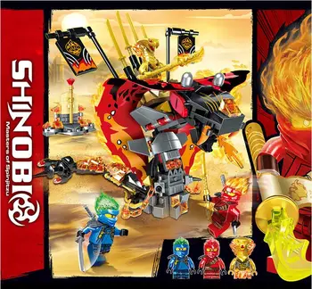 

New 2020 Lepining Ninjagoed Fire Fang Spinjitzu Building Blocks Kit Bricks Classic Movie Ninja Model Kids Toys for Children