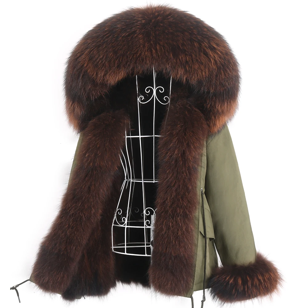 

camouflage army green natural real fox fur collar coat hooded outwear warm thick parka 2020 russian new women winter jacket