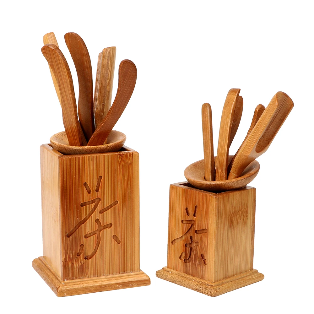 NICEYARD Handmade Tea Tools Set Strainer 7pcs/set Puer Knife Spoon Chinese Bamboo Kung Fu Tea Sets Vintage Clip