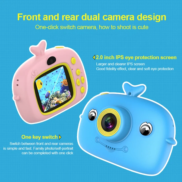1500W Pixel Kids Digital Camera Mini Cartoon Camera 2.0 Inch IPS Children's Video Camera For Children's Toy Camera Birthday Gift 5