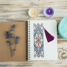 DIY алмазная живопись кожа Закладка с кисточкой книжные знаки особой формы Алмазная вышивка