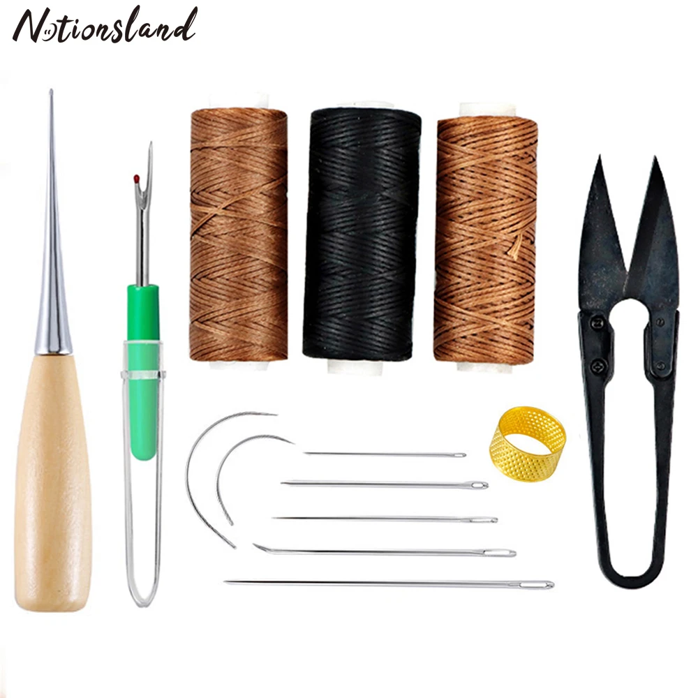

Upholstery Repair Kit Leather Craft Tool Leather Thread Cutter Canvas Thread Large-Eye Stitching Needles for Leather Repair