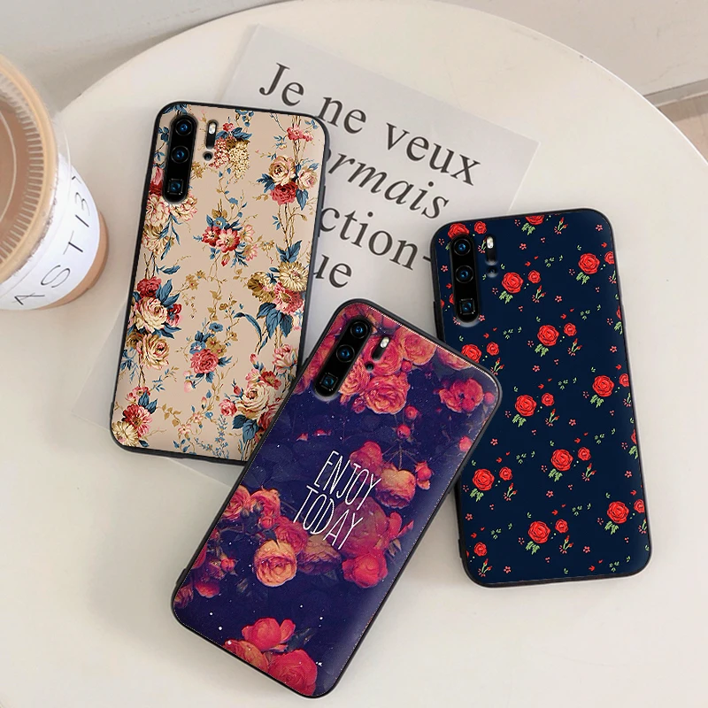 Роза обои для huawei Y6 Y7 2018 Y9 Prime 2019 Коврики 10 20 Pro Nova2 3 4 Lite Nova 2i 3i 5i Мягкий силиконовый